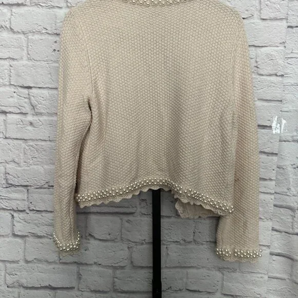 Alice + Olivia Noella Knit Jacket with Pearls - Picture 3 of 3